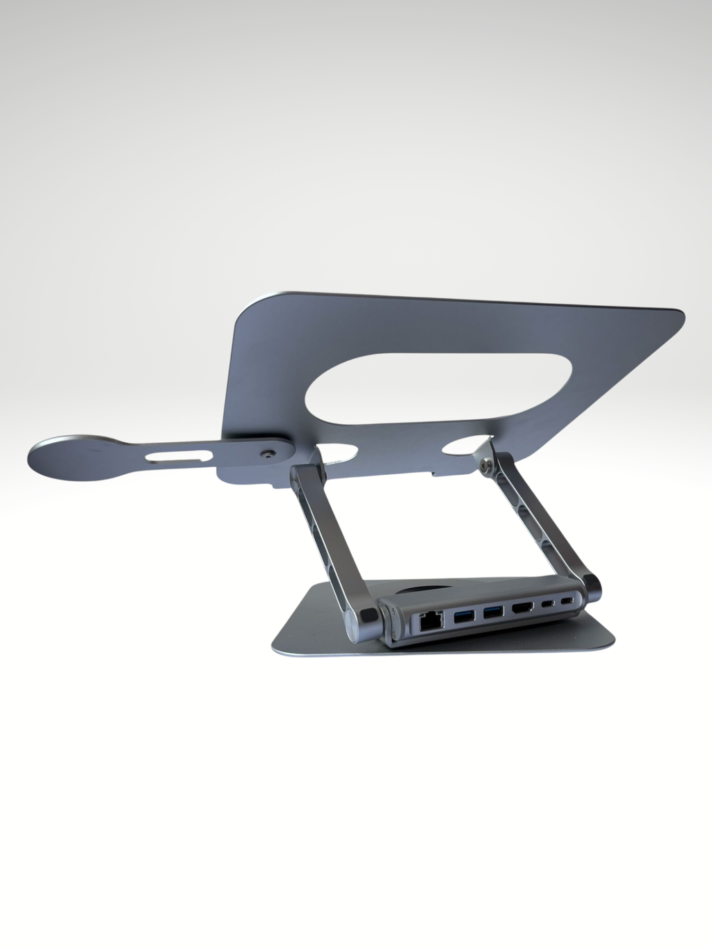 L36 - Soporte Para Portátil 360 + Usb Hub Color Plateado