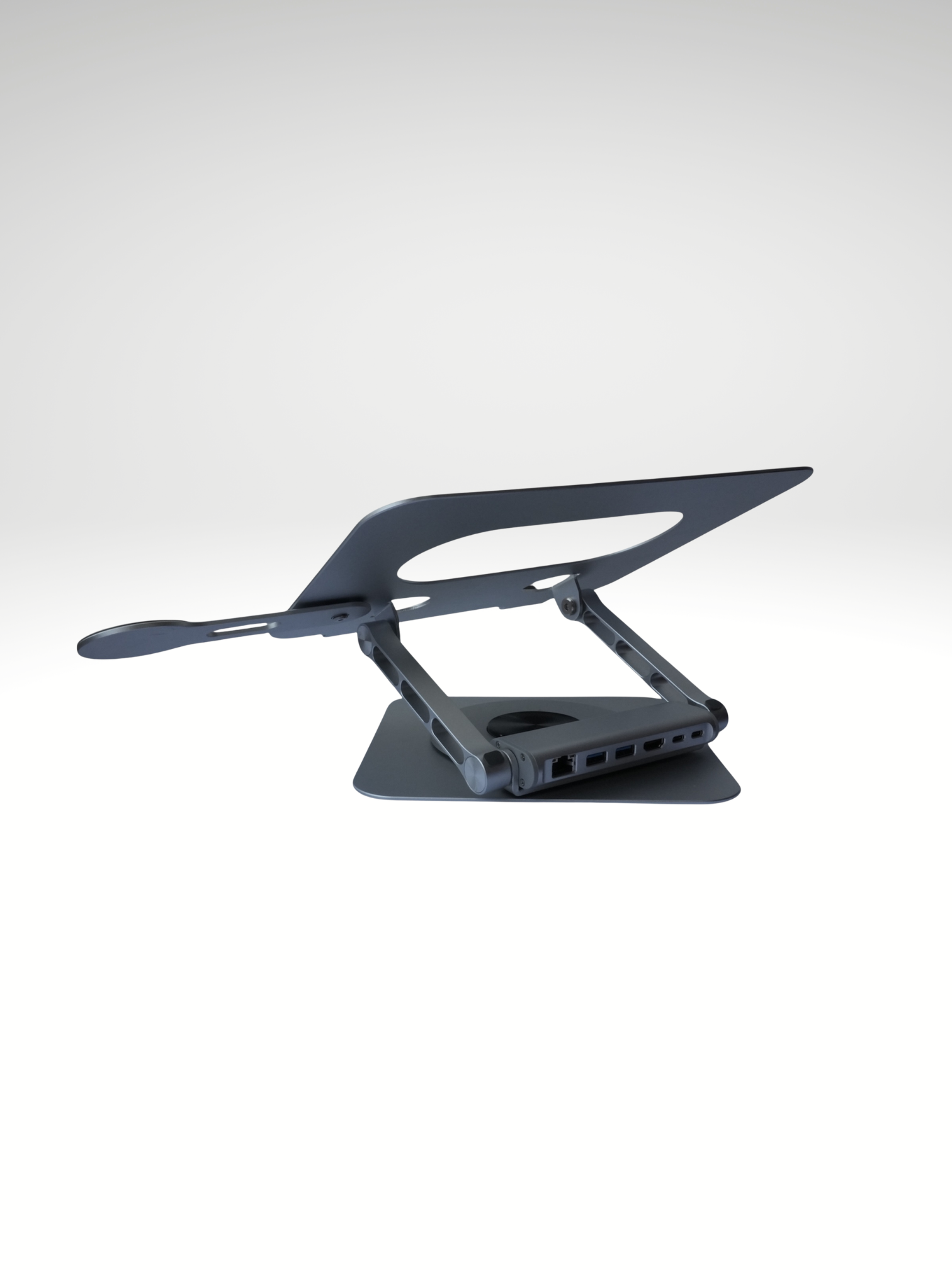 L36 - Soporte Para Portátil 360 + Usb Hub Color Plateado