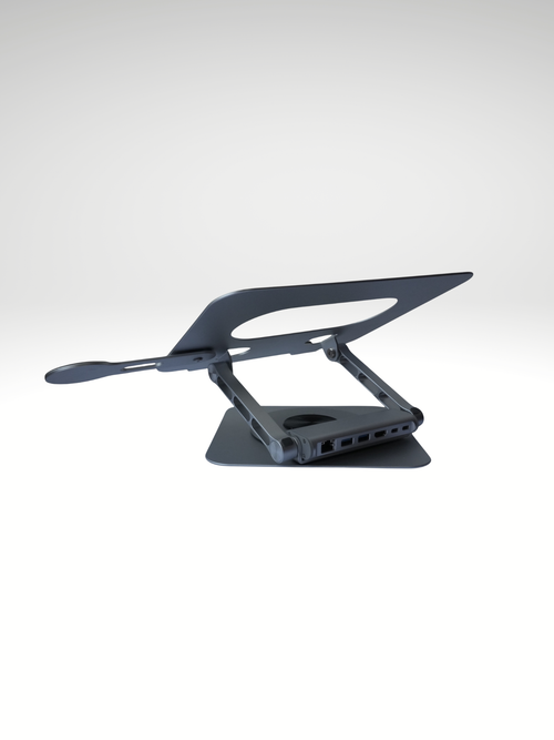 L36 - Soporte Para Portátil 360 + Usb Hub Color Plateado