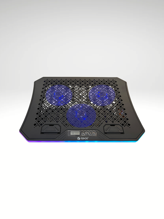 TE-7130N – Base Cooler TEROS RGB con 3 Fans para Laptop (10”–19”)